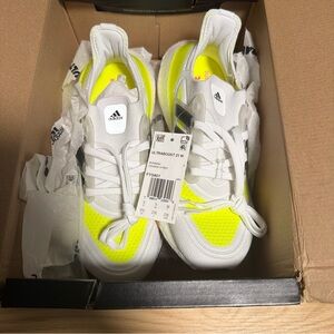 Adidas Women's Ultraboost 21, White/Black/Solar Yellow, US 6.5